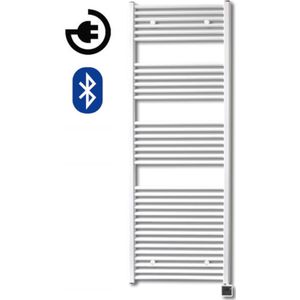 Sanicare Qubic elektrische design radiator met Bluetooth 125x60cm wit met thermostaat rechts chroom