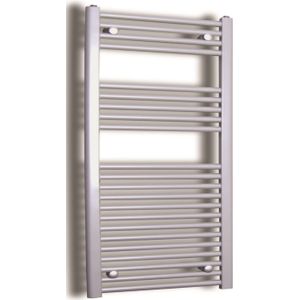 Sanicare elektrische design radiator 45x112cm inox look met thermostaat links zwart