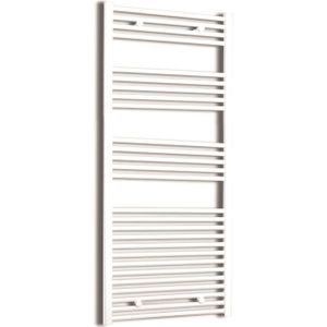 Elektrische design radiator sanicare plug & play 172x45 cm wit 920 watt met chroom thermostaat links