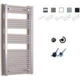 Sanicare Elektrische Design Radiator - 172 x 45 cm - 920 Watt - thermostaat zwart linksonder - inox look HRLEZ 451720/I