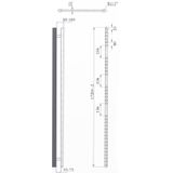 Sanicare elektrische design radiator 45x172cm zilvergrijs met thermostaat links zwart