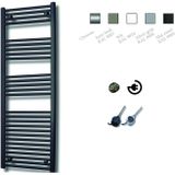 Sanicare Elektrische Design Radiator - 172 x 45 cm - 920 Watt - thermostaat chroom linksonder - mat zwart HRLEC 451720/A