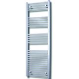 Elektrische design radiator sanicare plug & play 172x60 cm zilver grijs 1127 watt met chroom thermostaat links