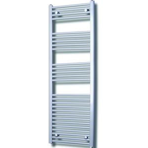 Elektrische design radiator sanicare plug & play 172x60 cm zilver grijs 1127 watt met chroom thermostaat links