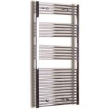 Elektrische design radiator sanicare plug & play 172x60 cm chroom 1127 watt met chroom thermostaat links