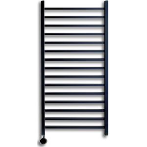 Elektrische Radiator Sanicare Qubic 126.4x60 cm Mat Zwart Met Zwarte Thermostaat 773 Watt