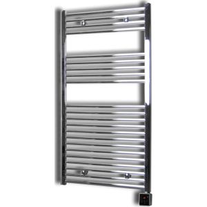 Elektrische design radiator sanicare plug & play 111,8x60 cm chroom 533 watt met chroom thermostaat en bluetooth links