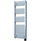 Elektrische design radiator sanicare plug & play 172x60 cm zilvergrijs 730 watt met chroom thermostaat en bluetooth links