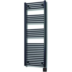 Elektrische Design Radiator Sanicare Plug & Play 172x60 cm Mat Zwart 730 Watt Met Zwarte Thermostaat En Bluetooth Links