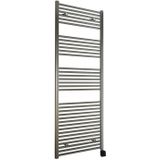 Elektrische design radiator sanicare plug & play 172x60 cm chroom 533 watt met chroom thermostaat en bluetooth links