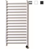 Elektrische radiator sanicare qubic 126.4x60 cm 773w wit met thermostaat chroom en bluetooth links