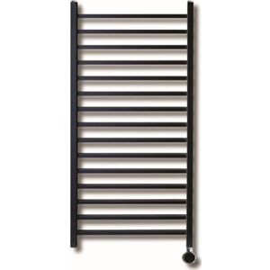 Elektrische Radiator Sanicare Qubic 126.4x60 cm 773W Mat Zwart Met Thermostaat Chroom En Bluetooth Sanicare