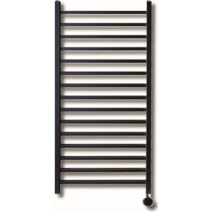 Sanicare Qubic elektrische radiator met Bluetooth met thermostaat 125x60cm zwart mat