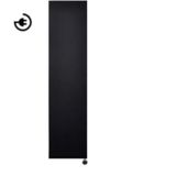 Radiator sanicare denso met bluetooth 180x40 cm. Mat zwart thermostaat chroom linksonder