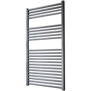 Sanicare electrische design radiator 111,8 x 45 cm. Gun metal met WiFi thermostaat chroom HRAWC451118/M