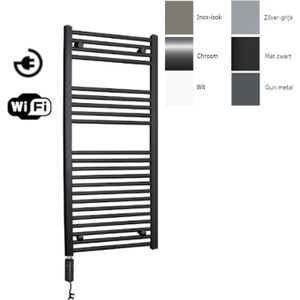 Radiator sanicare snode met wifi 111,8x45 cm inox-look met thermostaat chroom