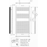 Radiator sanicare snode met wifi 111,8x60 cm wit met thermostaat wit