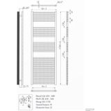 Radiator sanicare snode met wifi 172x45 cm wit met thermostaat wit