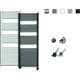 Radiator sanicare snode met wifi 172x60 cm zilver grijs met thermostaat chroom