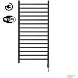 Radiator sanicare qubic met wifi 126,4x60 cm mat zwart met thermostaat zwart