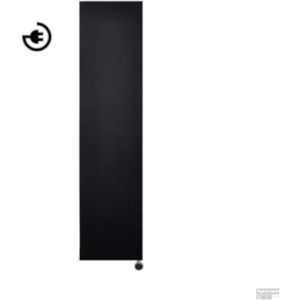 Radiator sanicare denso met bluetooth 180x40 cm mat zwart met thermostaat chroom linksonder