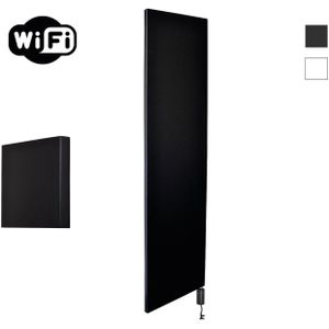 Sanicare Denso elektrische radiator 40x180cm zwart mat met WiFi en thermostaat rechts zwart