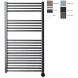 Sanicare electrische design radiator 111,8 x 60 cm. Gun metal met thermostaat zwart (linksonder) HRLEZ601118/M