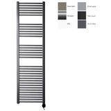 Sanicare electrische design radiator 172 x 45 cm. Gun metal met thermostaat zwart (rechtsonder) HRAEZ451720/M