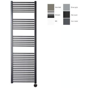 Sanicare elektrische design radiator 60x172cm gunmetal met thermostaat links chroom