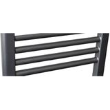 Sanicare electrische design radiator 172 x 60 cm. Gun metal met BLUETOOTH thermostaat chroom (rechtsonder) HRABC601720/M