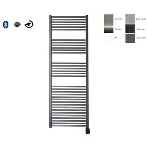 Sanicare electrische design radiator 172 x 60 cm. Gun metal met BLUETOOTH thermostaat zwart (rechtsonder) HRABZ601720/M