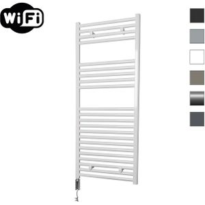 Elektrische Radiator Sanicare HWV Met Wifi 111,8x45 cm Wit 596W Met Thermostaat Chroom Linksonder