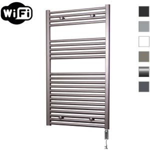 Elektrische Radiator Sanicare HWV Met Wifi 111,8x60 cm Inox Look 730W Met Thermostaat Chroom Rechtsonder