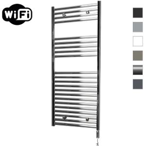 Sanicare elektrische design radiator 60x112cm chroom met WiFi en thermostaat rechts chroom