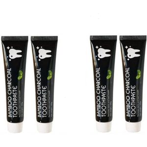 Charcoal Mint Tandpasta - 4 TUBES - Witte Tanden - Houtskool Tand Bleker - Charcoal Toothpaste - Teeth Whitening - Charcaol Tandpasta Whitening - Frisse Adem - Bamboe Tandsteen verwijderaar - Wittere Tandjes - Bamboo Tandbleek