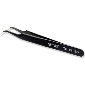 Vetus - wimper pincet ESD-15 - zwart - tweezer - pincet - wimperextensions
