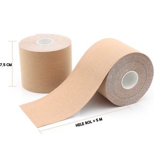 Boob Tape - Inclusief herbruikbare tepelplakkers - Tepelcover - Borst tape - Plak BH - 7,5 cm x 5 meter - Super sticky - Boobtape - Naturel