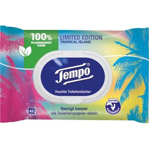 Tempo - Tropical Island - Limited Edition - Vochtige doekjes - Vochtig toiletpapier - Voordeel Set 2 x 42 stuks