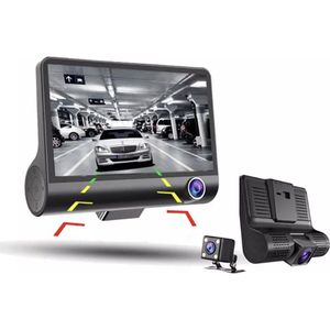 Dual Dash Cam + camera kentekenhouder/Parking modus/Touch Screen 4 inch/G-sensor/Night Vision
