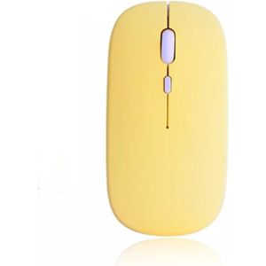 RujorTech Draadloze Geel Kleurige Muis 2.4G - Oplaadbaar - Bluetooth Muis Draadloos -Computermuis - Laptop - Universeel - Ergonomisch - 4 Knoppen - Stil
