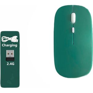 RujorTech Draadloze Groen Kleurige Muis 2.4G - Oplaadbaar - Bluetooth Muis Draadloos -Computermuis - Laptop - Universeel - Ergonomisch - 4 Knoppen - Stil