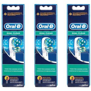 ORAL-B - Opzetborstels - Dual clean - Elektrische tandenborstel borsteltjes - 6 PACK