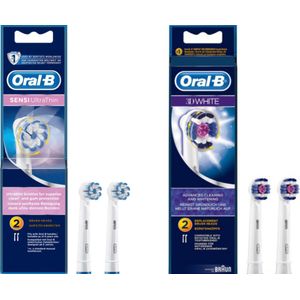 ORAL-B - Opzetborstels - SENSI ULTRA THIN + 3D WHITE - Elektrische tandenborstel borsteltjes - Voor een stralend gebit - COMBIDEAL