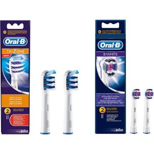 ORAL-B - Opzetborstels - TRIZONE + 3D WHITE - Elektrische tandenborstel borsteltjes - Voor een stralend gebit - COMBIDEAL