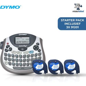 Dymo LT-100T - Letratag - Labelprinter - Qwerty - Starterpack incl. 3x 91201 Lettertape zwart/wit (Huismerk)