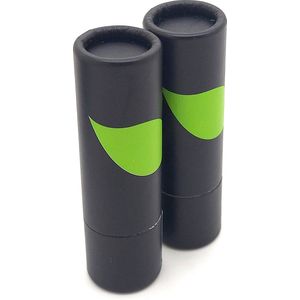 Eco-friendly empty lipstick cases x 10 - made from cardboard paper- Black with green leaf