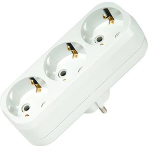 Stopcontact Splitter - Stopcontact - Verdeelstekker - Verloopstekker 3 - voudig wit - Verticaal - Met randaarde - Stekkers - Stekkerdoos