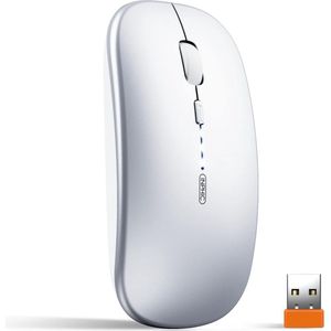 Wireless Mouse,Inphic Slim Rechargeable Mouse Silent Click 2.4G Wireless Mice 1600DPI Mini Optical Portable Travel Cordless Mouse with USB Receiver for PC Laptop Computer Mac MacBook, White Color