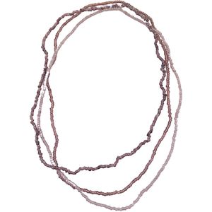Ketting - Set van 3 - Paarse kraaltjes - Rekbaar - 40 Centimeter - Damesdingetjes