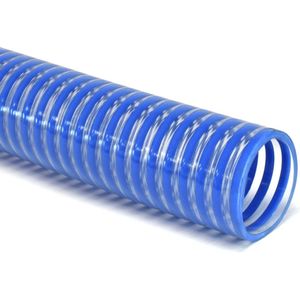 Azur zuigslang voor waterpomp 32mm / 1 1/4'' inch, blauw transparant, 5 meter lengte (Retour niet mogelijk)